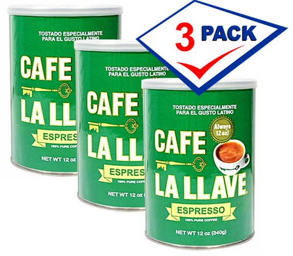 La Llave espresso cuban coffee can 10 oz. Pack of 3.